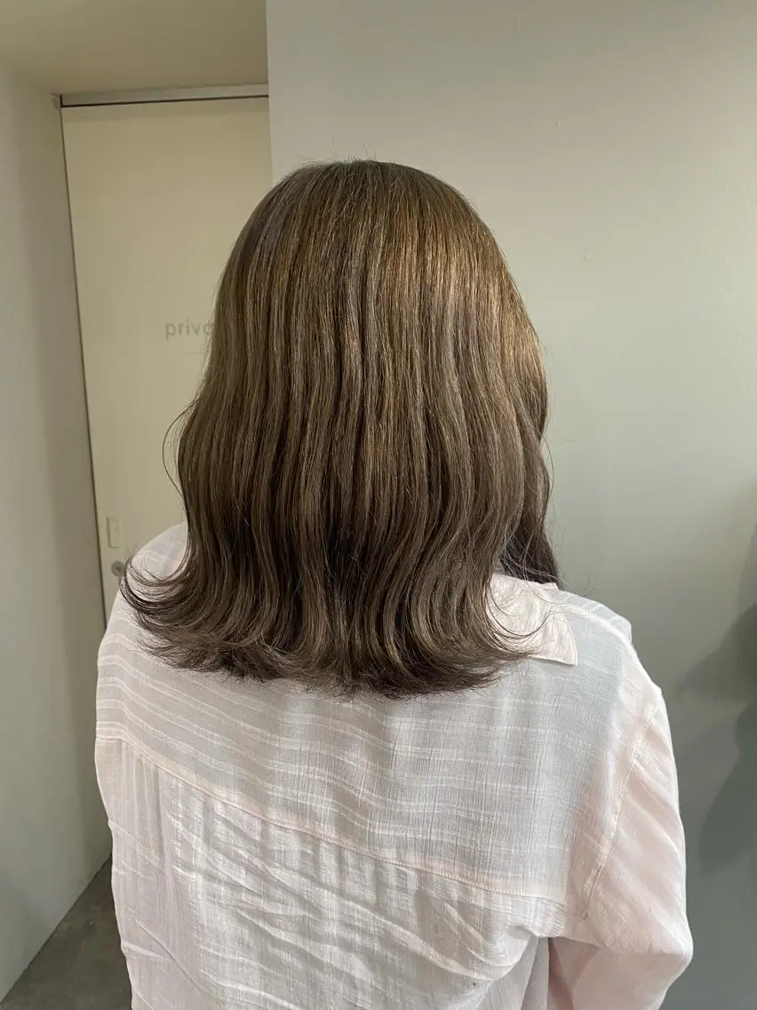 ミディアム カラー ヘアアレンジ 透明感カラー グレージュ ヘアカラー ボブ /ニュアンス/ satomi🧸💖のヘアスタイル