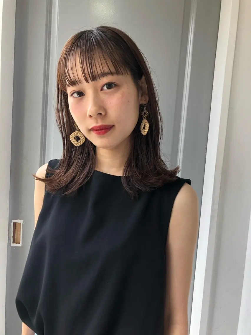 セミロング カット ヘアカラー Pia ツボイ ケイタのヘアスタイル