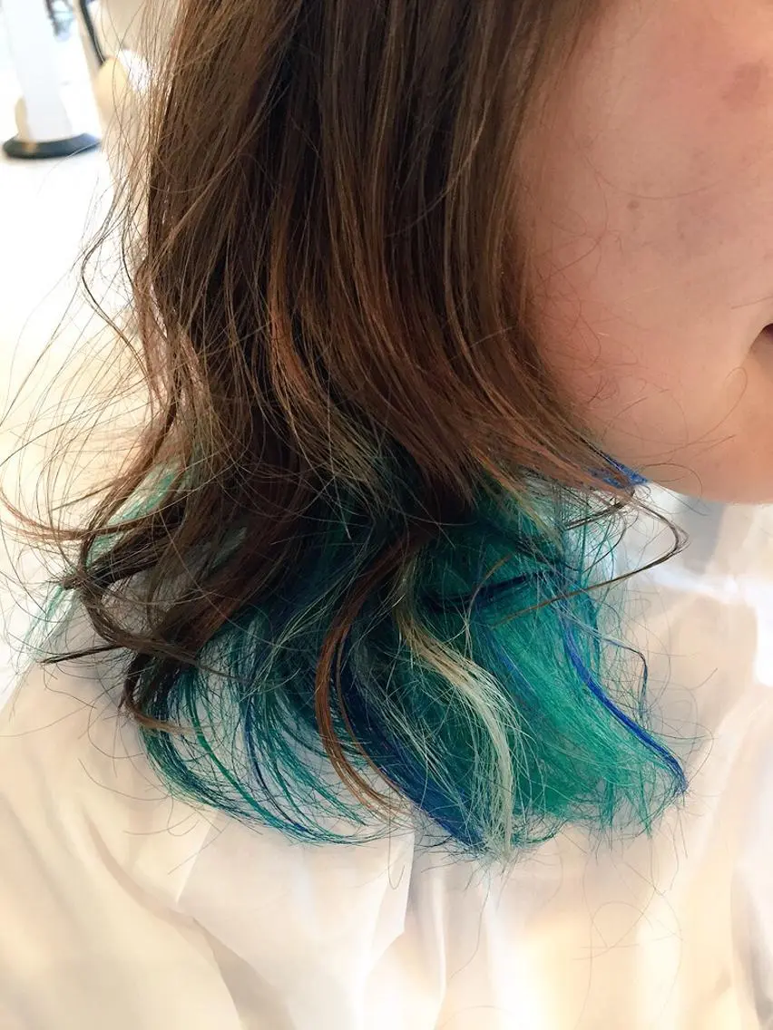 セミロング カラー パーマ ヘアアレンジ インナーカラー 新宿/髪質改善/ 美髪矯正✨浅江通友のヘアスタイル
