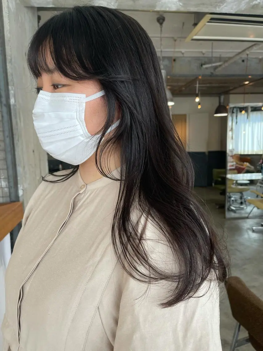 ロング おくれ毛 kiyono ⭐︎ダブルカラーのヘアスタイル