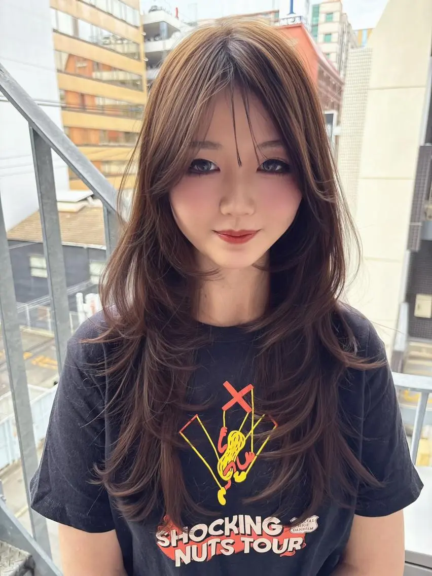 セミロング カラー カット ヘアカラー トリートメント lafit ラフィット 下大利のヘアスタイル