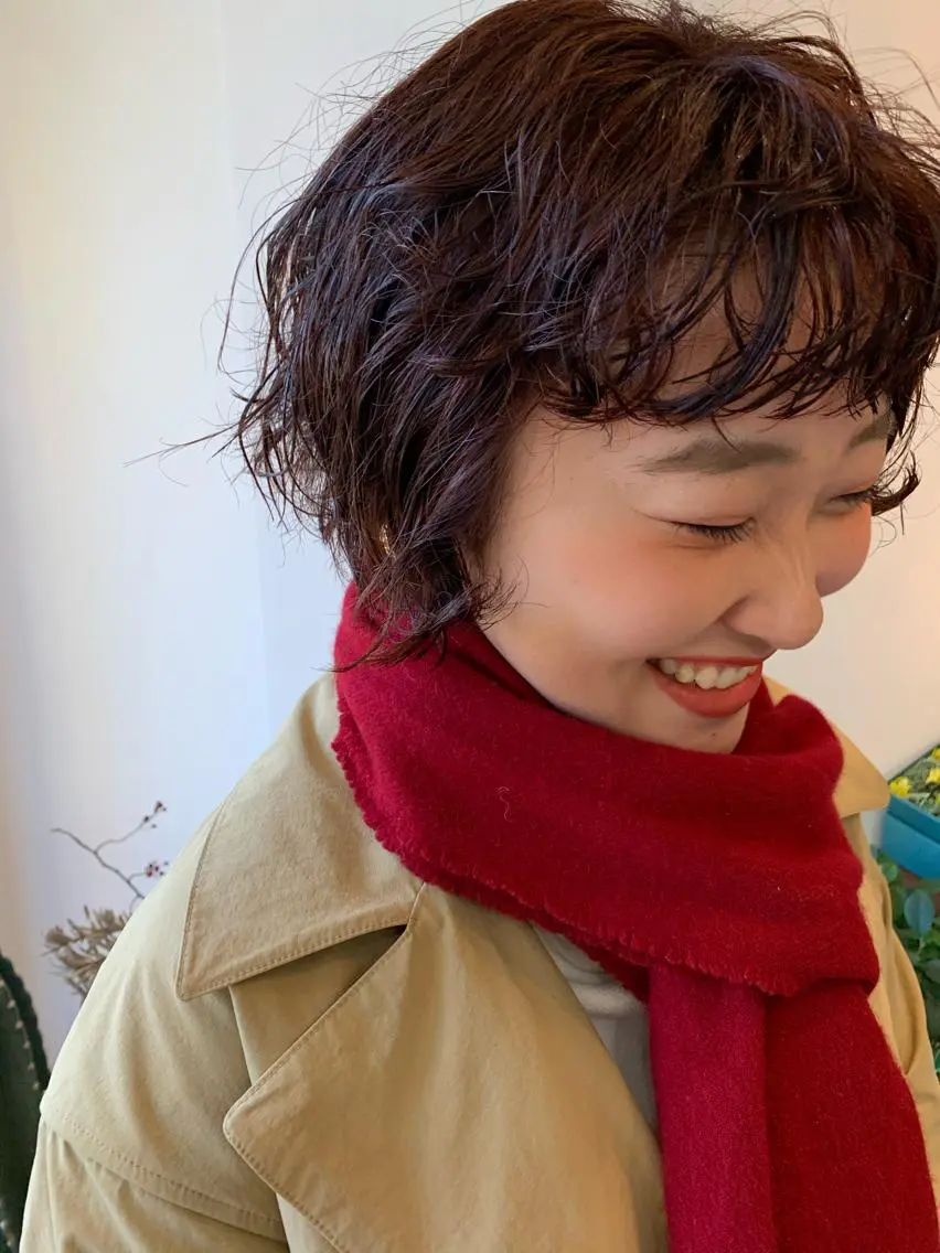 ショート カラー オレンジ 名駅🦢大人艶カラー 🪽カミヤアカネのヘアスタイル
