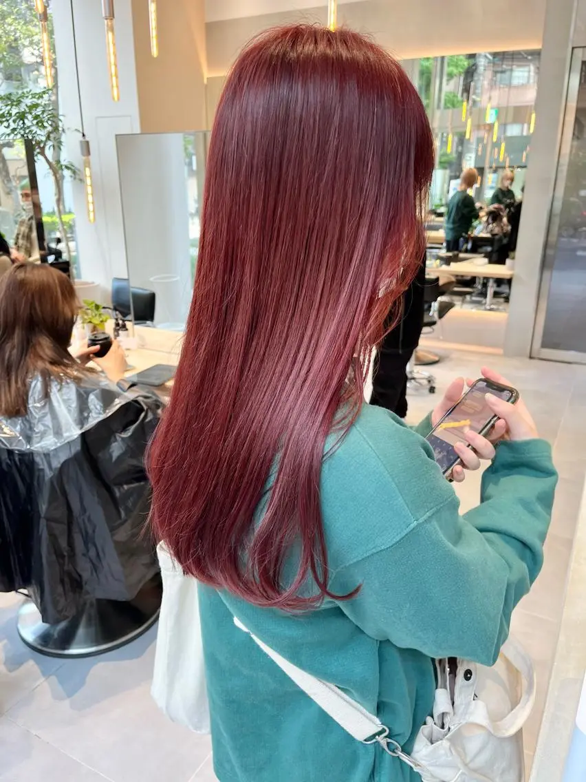 ロング カラー カット ヘアカラー トリートメント ヘアセット minami🪷 暖色カラーのヘアスタイル