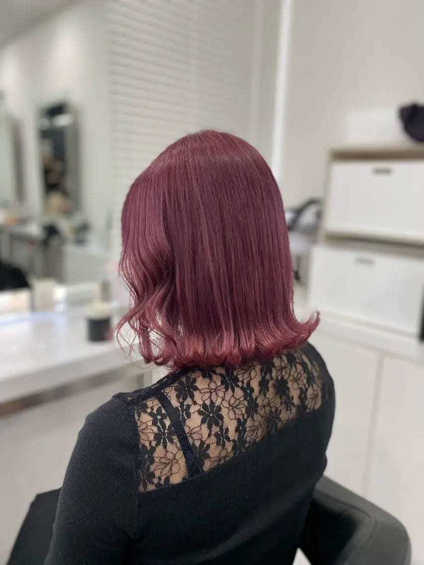 ミディアム カラー ヘアアレンジ カット ヘアカラー ブリーチなしトレンド SHUSAKUのヘアスタイル