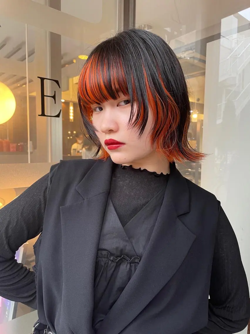 ミディアム カラー ブリーチ インナーカラー risa 。のヘアスタイル