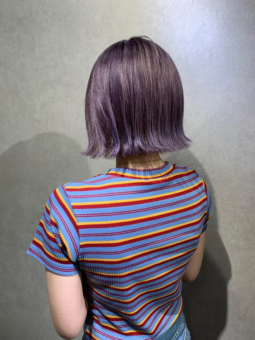 ショート カラー パープルカラー 髪質改善*韓国ヘア* レイヤー*IBUKIのヘアスタイル