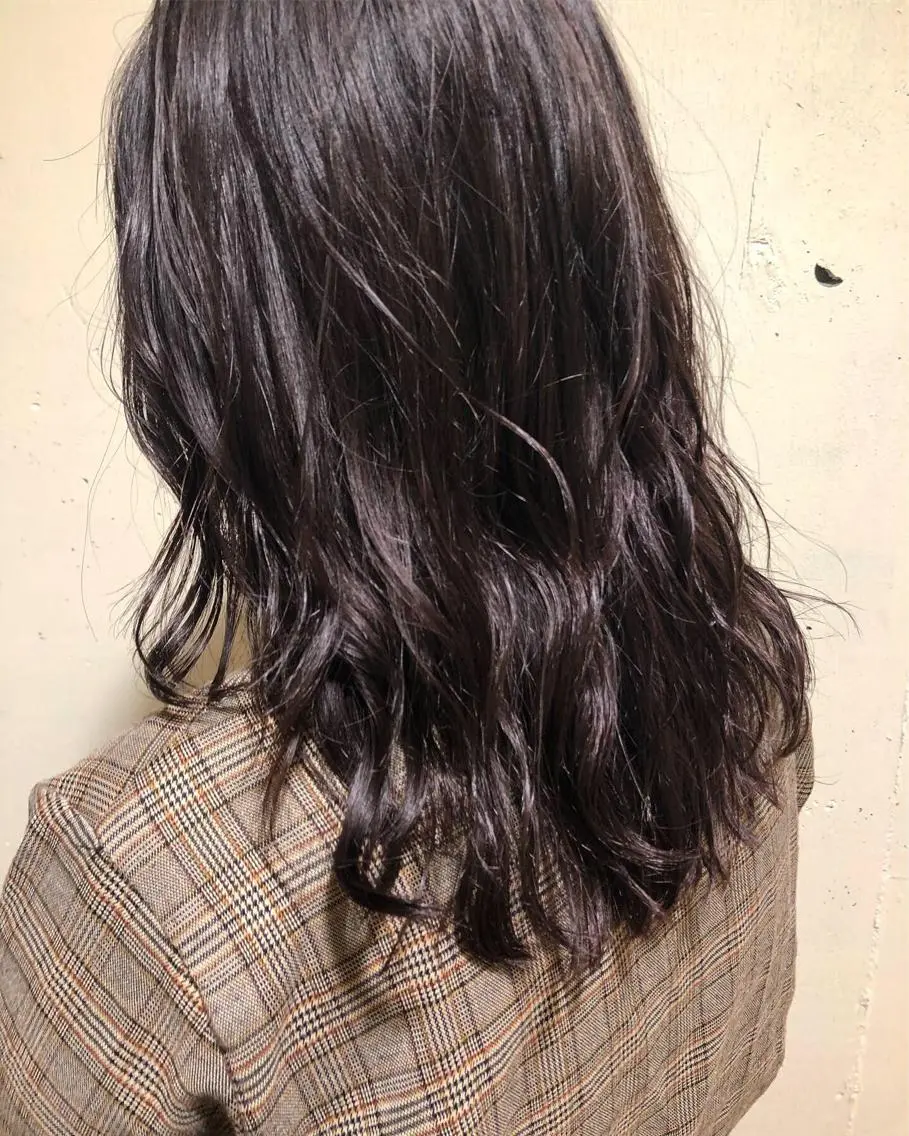 ミディアム カラー アッシュ ピンクカラー ピンクアッシュ パーマ美容師 hanaのヘアスタイル