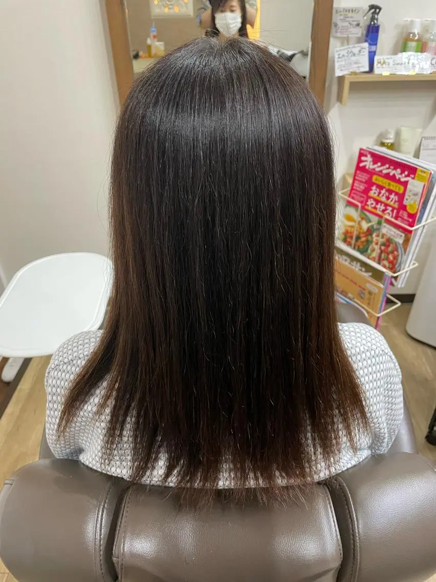 セミロング パーマ 酸性ストレート ストレートパーマ 縮毛矯正 竹川 光子のエステ・リラクイメージ