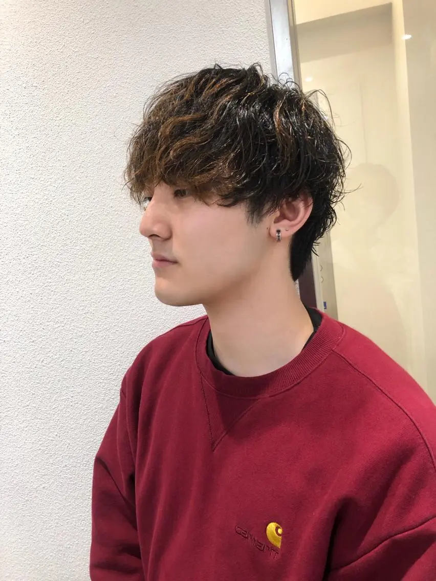 パーマ メンズ マッシュ メンズパーマ 柳田 駿のヘアスタイル