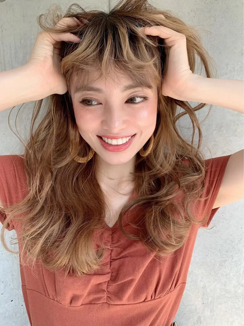 ロング カラー ヘアカラー トリートメント ヘッドスパ ヘアセット レイヤーダブルカラー KYONのヘアスタイル