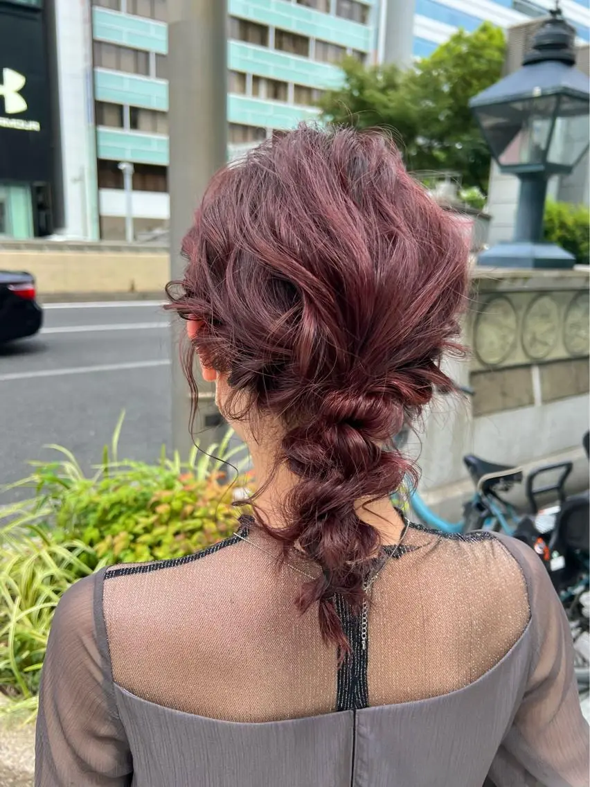 ミディアム ヘアアレンジ 谷町/Le'a /竹原しおなのヘアスタイル