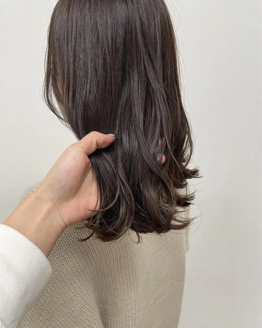 セミロング カラー ヘアアレンジ ブラウンカラー 韓国風ヘア カット ヘアカラー トリートメント 酸性縮毛矯正🧴韓国 レイヤー/髪質改善のヘアスタイル