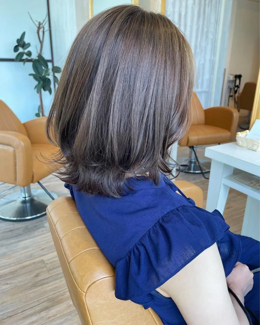 ミディアム カラー アッシュ ベージュカラー 透明感カラー グレージュ 外国人風カラー カット ヘアカラー トリートメント 河合秀明/ショート /ボブ/レイヤーのヘアスタイル