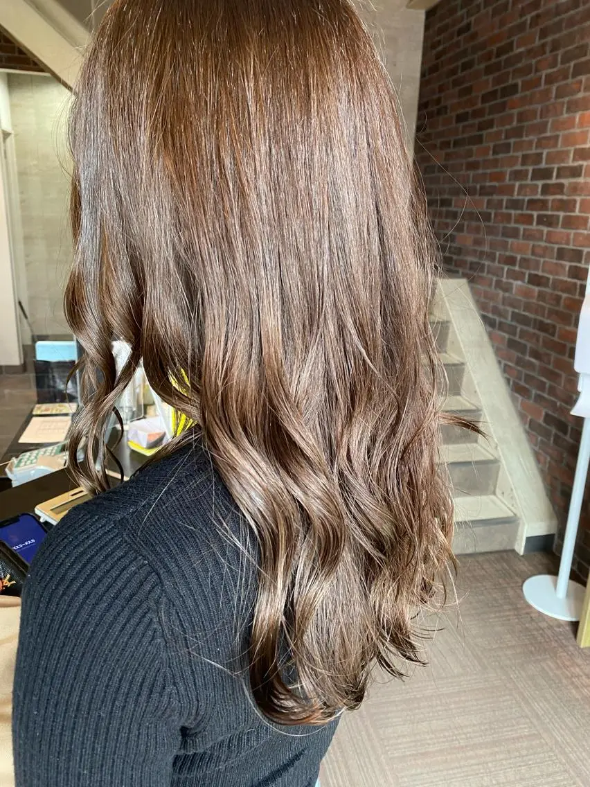 セミロング カラー 透明感カラー シムラ カイゲンのヘアスタイル