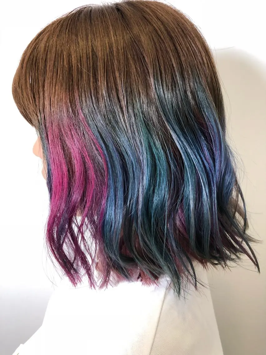 ミディアム カラー グラデーションカラー ユニコーンカラー 原宿サロン代表 デザインカラー伊藤卓のヘアスタイル