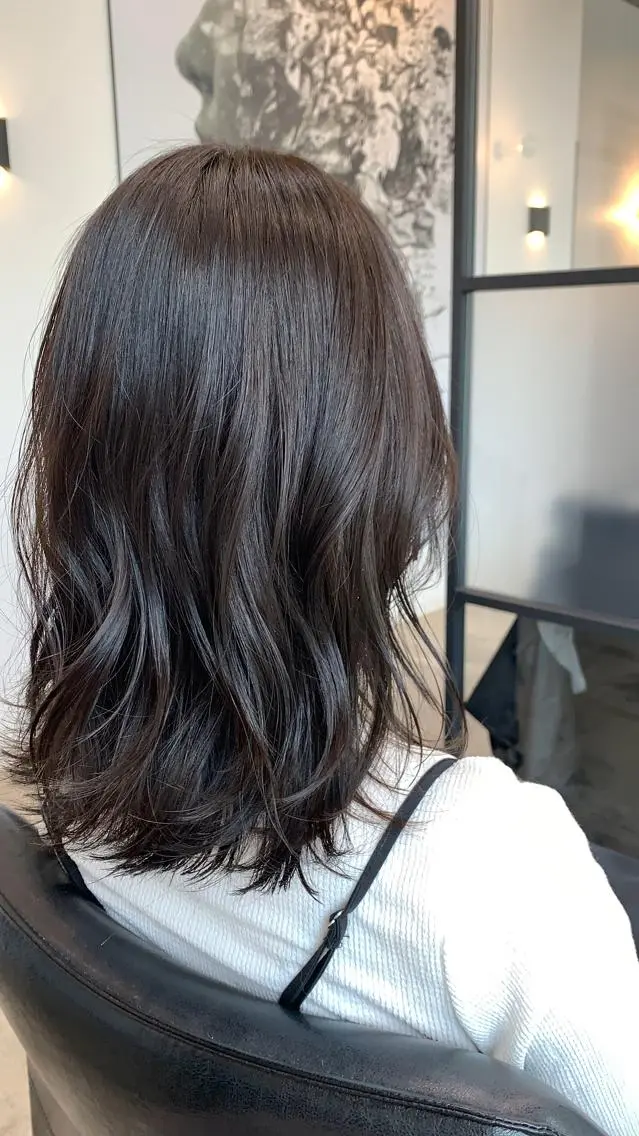 セミロング カラー 韓国レイヤー✨ yasuko銀座のヘアスタイル