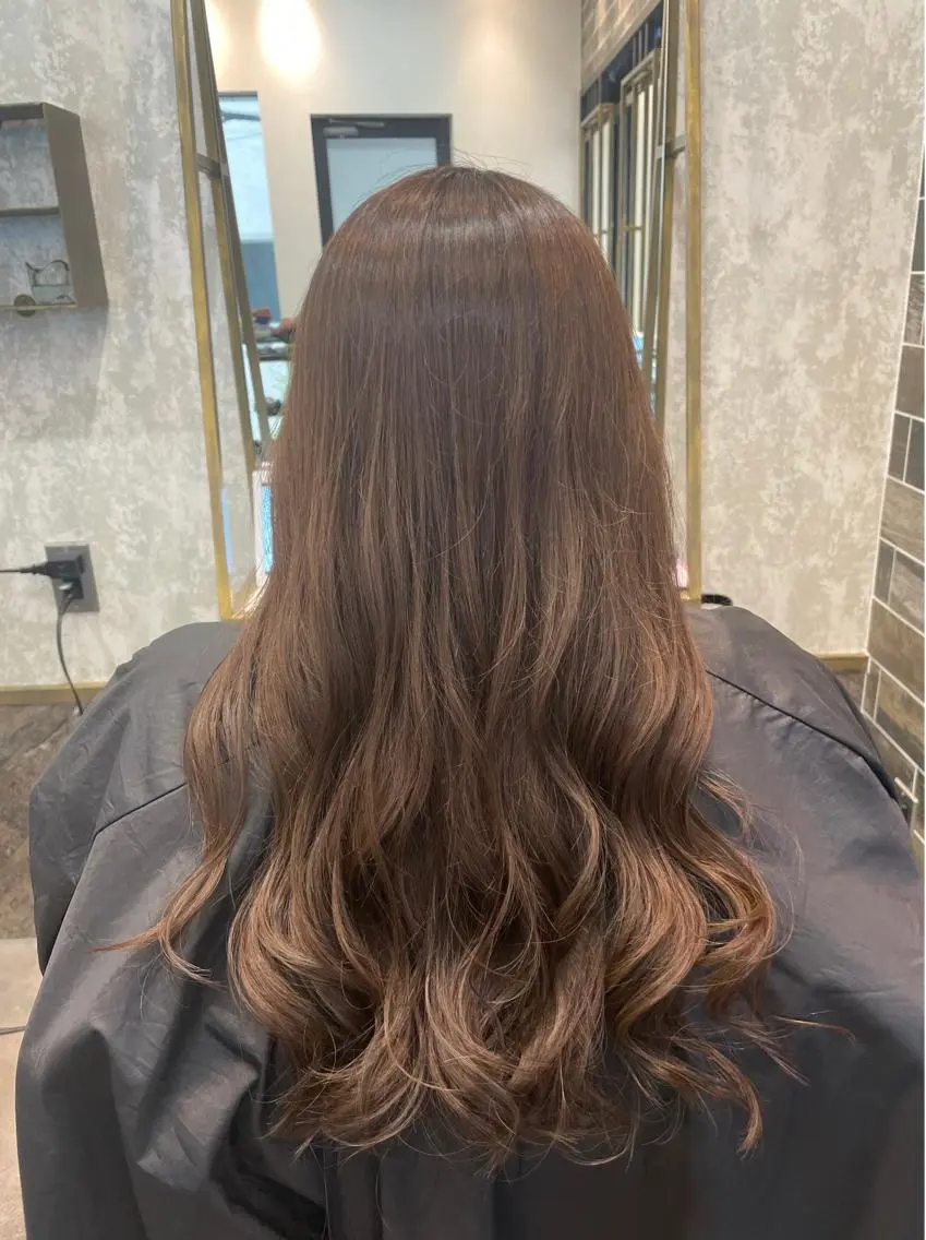 ロング カラー ベージュカラー ブリーチなし透明感 タケザワミキのヘアスタイル