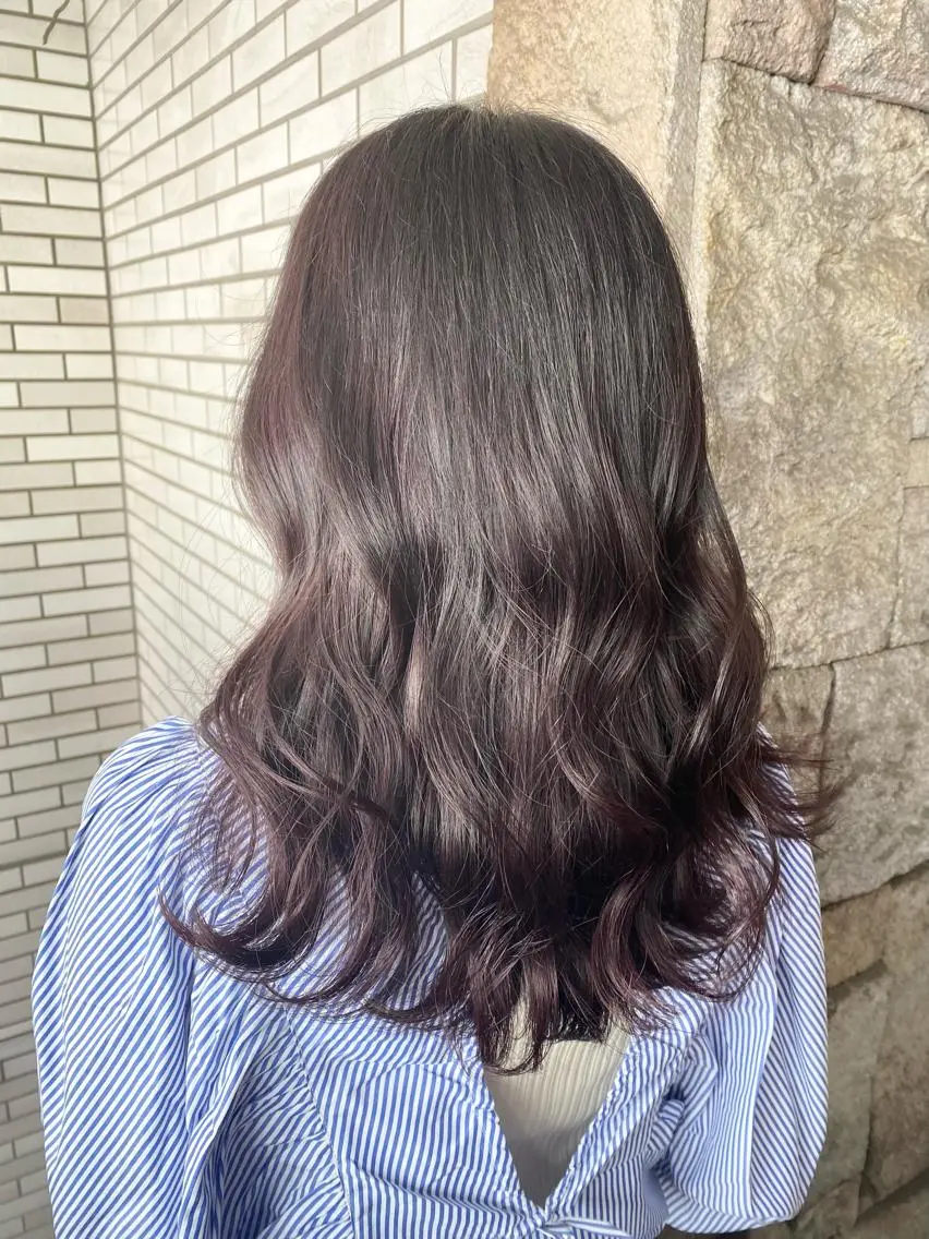 セミロング カラー ピンクカラー ピンクパープル パープルカラー カット ヘアカラー トリートメント 萩原 凌✄﻿のヘアスタイル