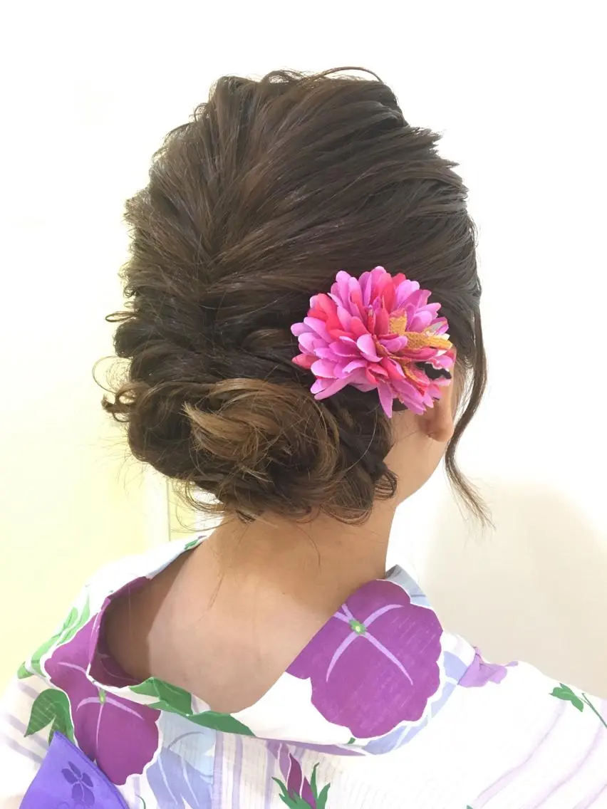 ヘアアレンジ 浴衣 広がり、まとまらない お悩み改善/ 中田のヘアスタイル