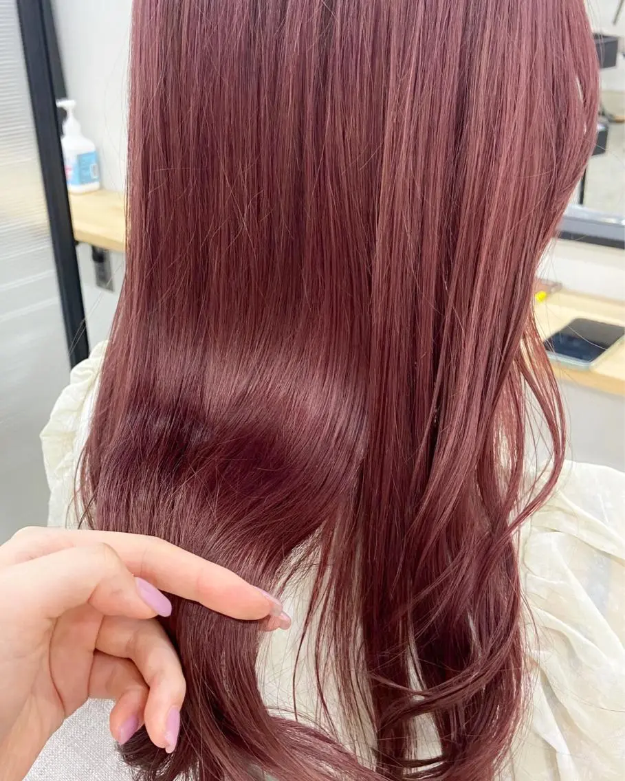 ロング カラー ヘアアレンジ ベージュカラー ピンクカラー Trip大名 AZUのヘアスタイル