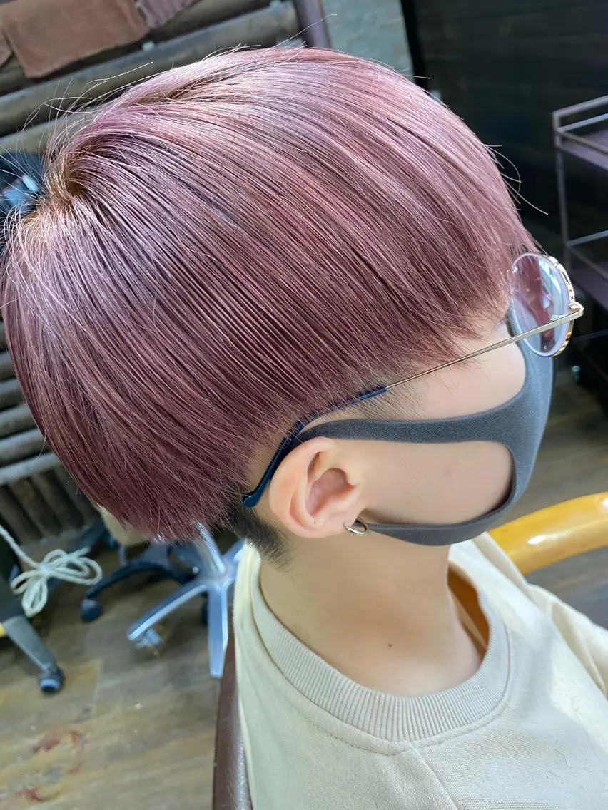 ショート カラー ピンクカラー ヘアカラー IwAsh大和駅前店 河野亜里香のヘアスタイル