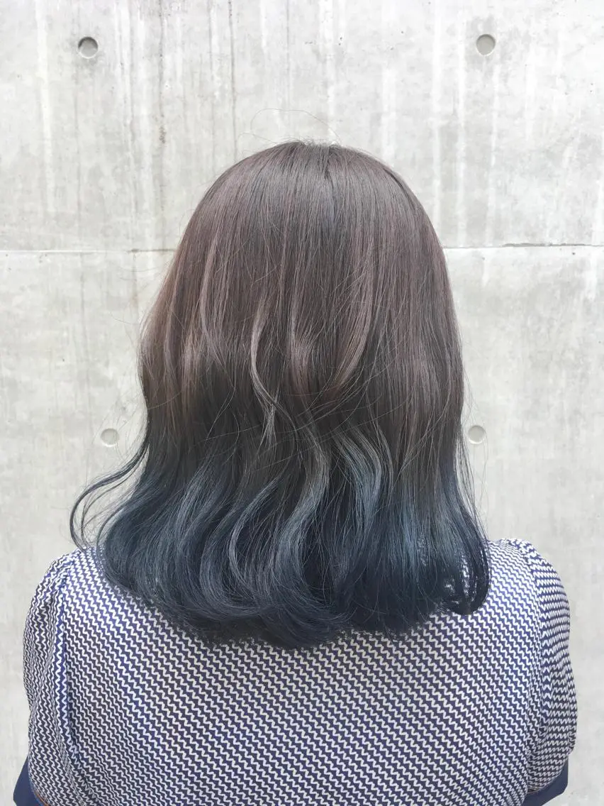 ミディアム カラー ブルーカラー ブルージュ ヘアカラー トリートメント ヘアセット yoshi ☆のヘアスタイル