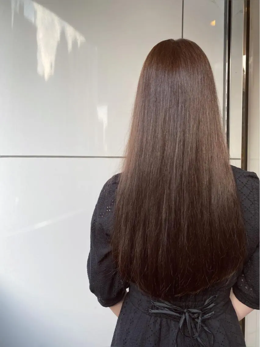 ロング カラー ヘアアレンジ アッシュ アッシュブラウン ブラウンカラー 福壽 優奈のヘアスタイル