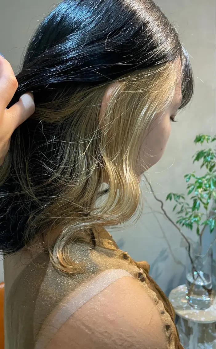 ミディアム カラー ヘアカラー カジ エリナのヘアスタイル