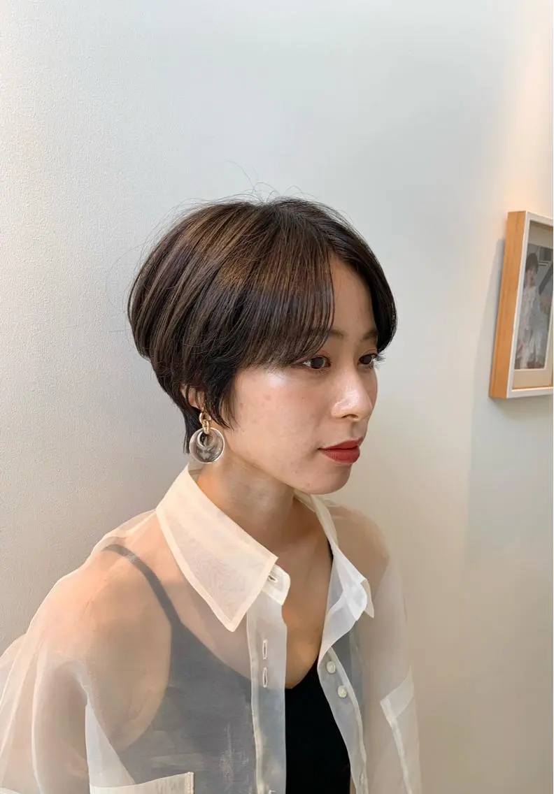 ショート カラー 伸ばしかけ ショートヘア 中尾 文哉のヘアスタイル