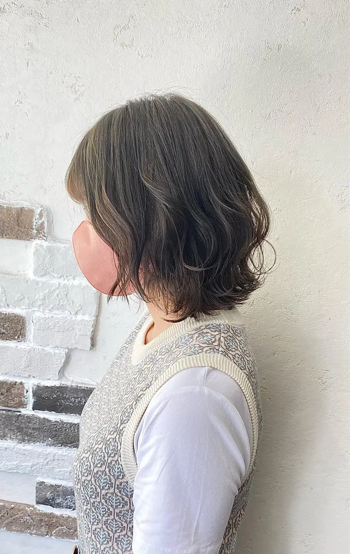 ミディアム カラー メンズ ショート 縮毛矯正 レイヤー🌿FUKUのヘアスタイル