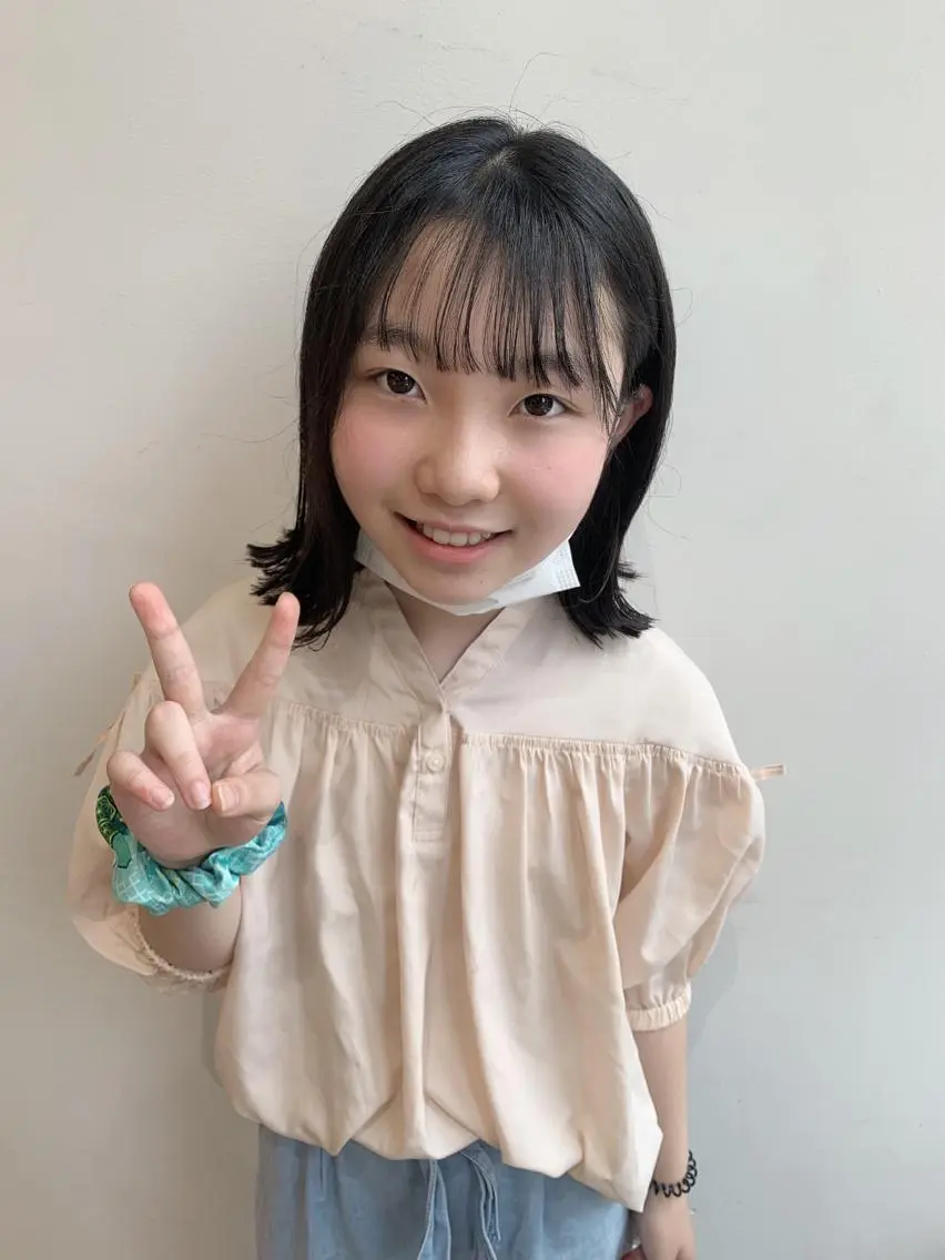 ミディアム キッズ 外ハネヘア 🦖鶴岡 香純🦖のヘアスタイル