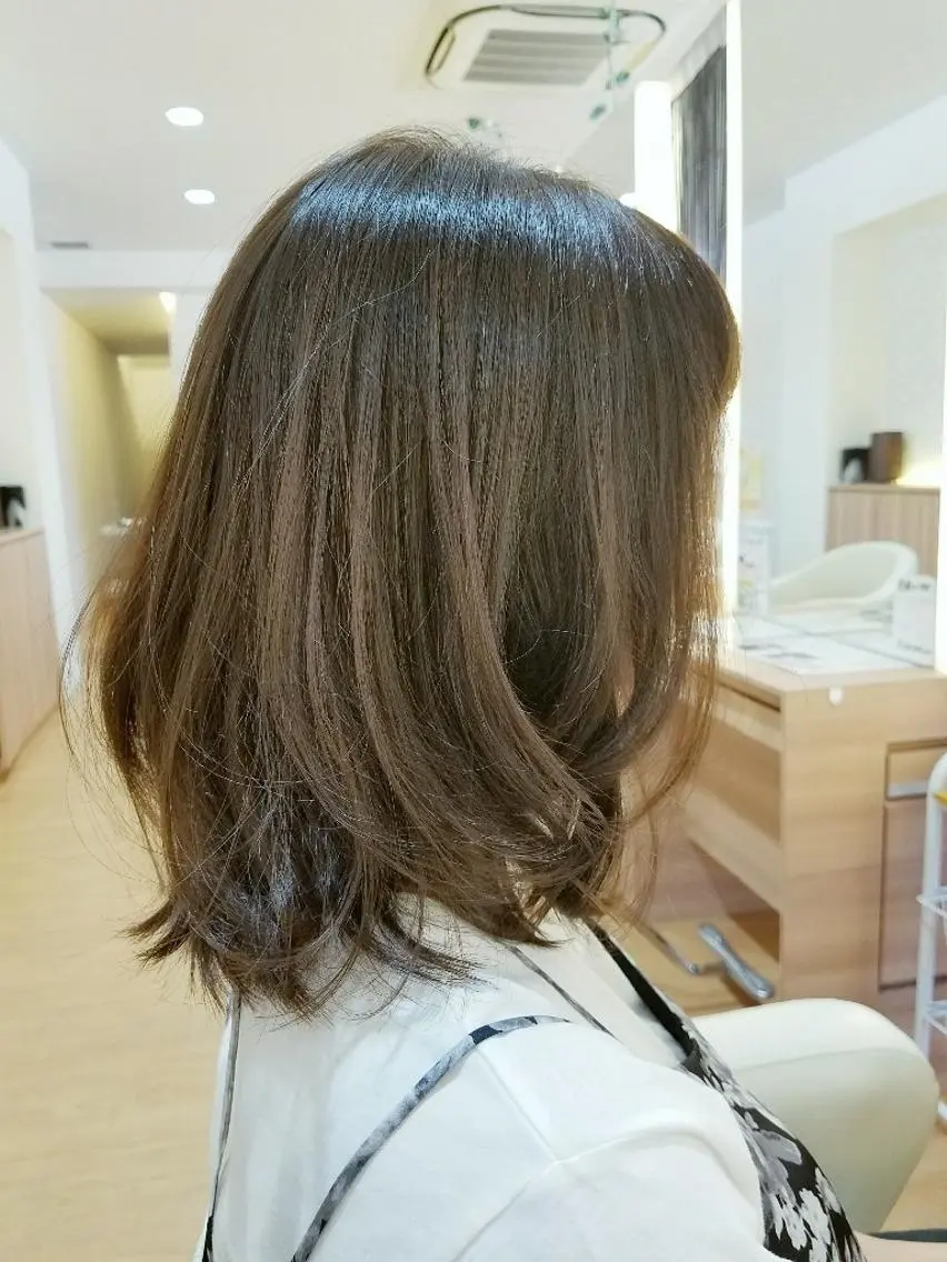 ミディアム カラー アッシュ 髪質改善/ハイライト 小林秀樹のヘアスタイル