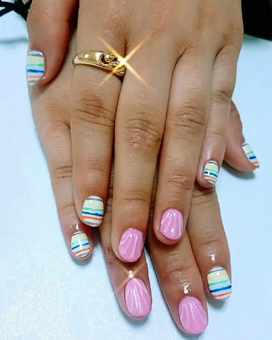 ネイル ボーダー カジュアル JEWEL nailのネイルデザイン