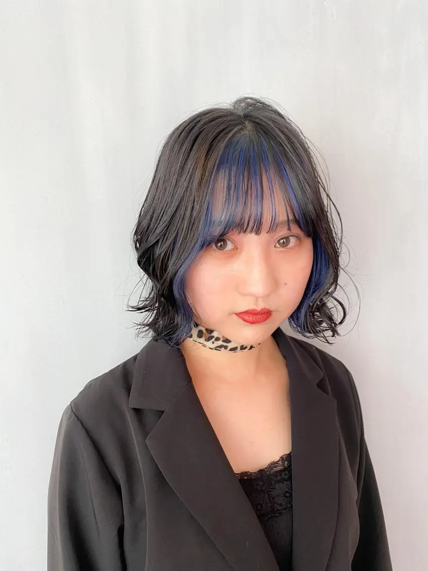 ショート カラー ミストバング  フェイスフレーミング カット ヘアカラー トリートメント TAI透明カラー 柔らかい縮毛矯正のヘアスタイル