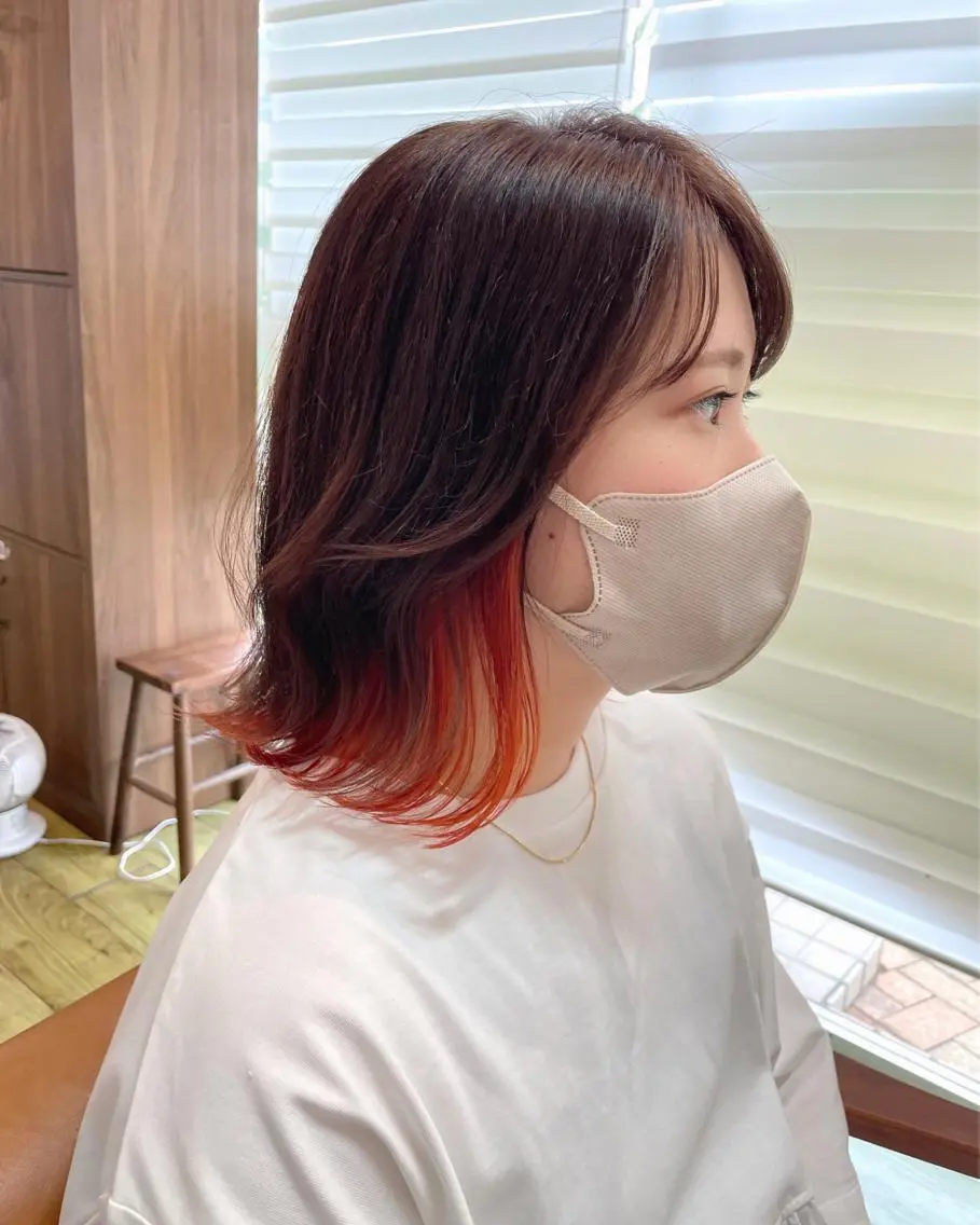 ミディアム カラー インナーカラー 奥田 誠司のヘアスタイル