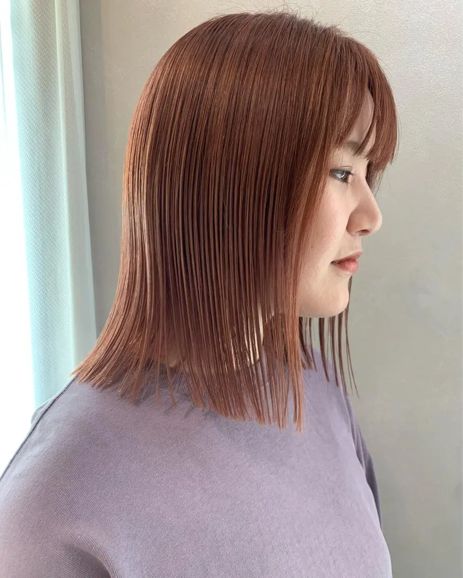 ミディアム カラー ブリーチ ピンクカラー カット ヘアカラー トリートメント hubhair レイヤー/透明感のヘアスタイル