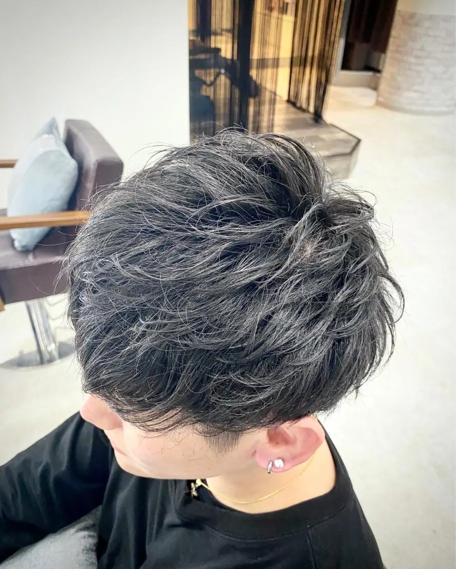 ショート パーマ メンズ マッシュ カット マンツーマン/透明感 foi hairのヘアスタイル