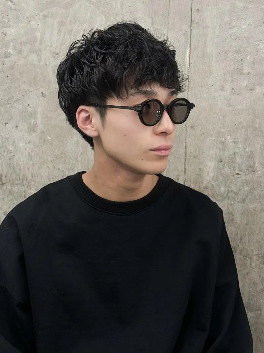 ミディアム パーマ メンズ カット パーマ メンズ特化⚡️三村 彰吾⚡️カットパーマのヘアスタイル