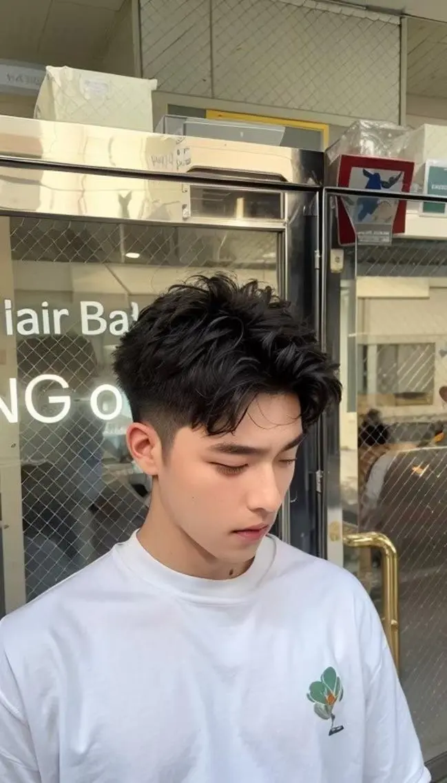 メンズ メンズブリーチ センターパート メンズ韓国風 韓国マッシュ マッシュ カット メンズスタイリスト✨ 助川龍哉のヘアスタイル