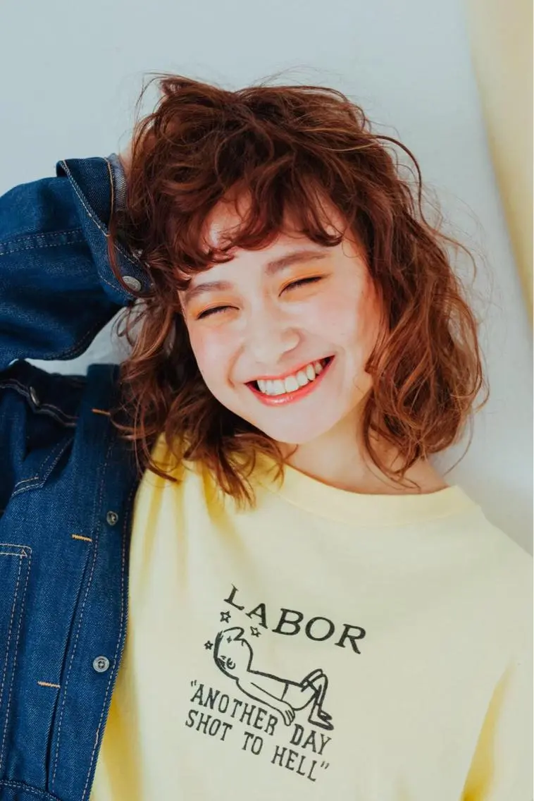 ミディアム カラー パーマ ヘアアレンジ メンズ キッズ ネイル マツエク・マツパ メンズウルフカット アディクシーカラー 透明感カラー ボブ ウルフカット 藤井 仁紀のヘアスタイル