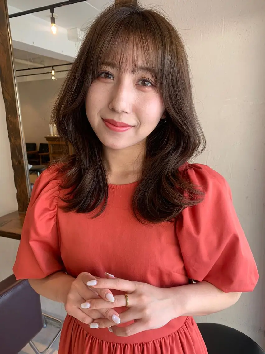 ミディアム カラー 透明感カラー✂︎ /縮毛矯正/YUKAのヘアスタイル