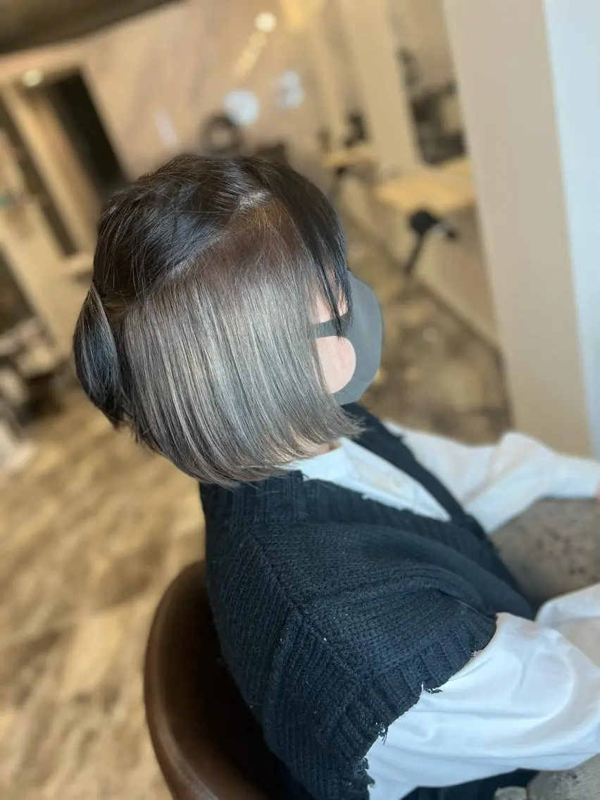 ショート ヘアカラー トリートメント ブリーチ毛に縮毛矯正 ✨カラー✨山田 正幸のヘアスタイル