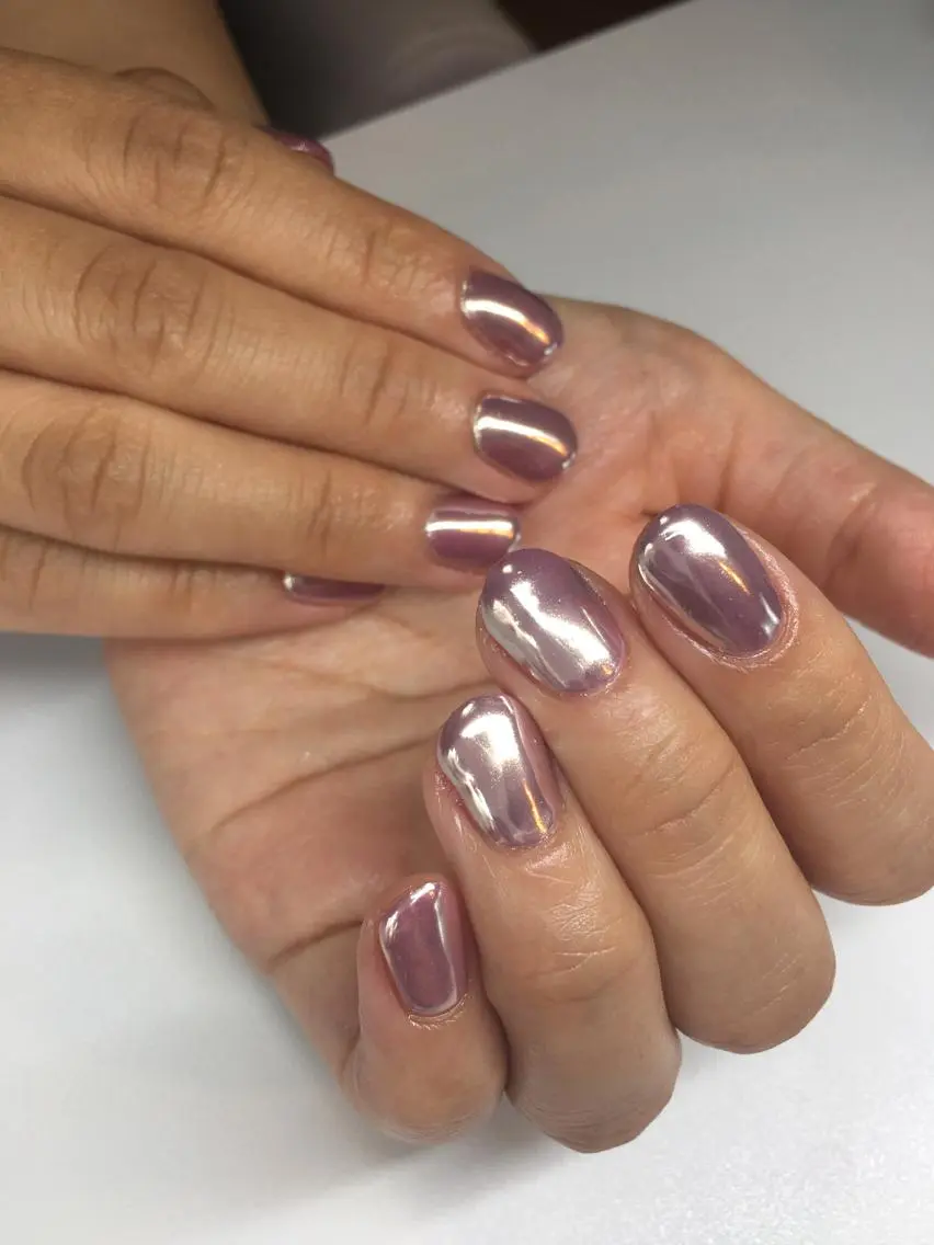 ネイル ミラーネイル ピンク glow_ nailのネイルデザイン