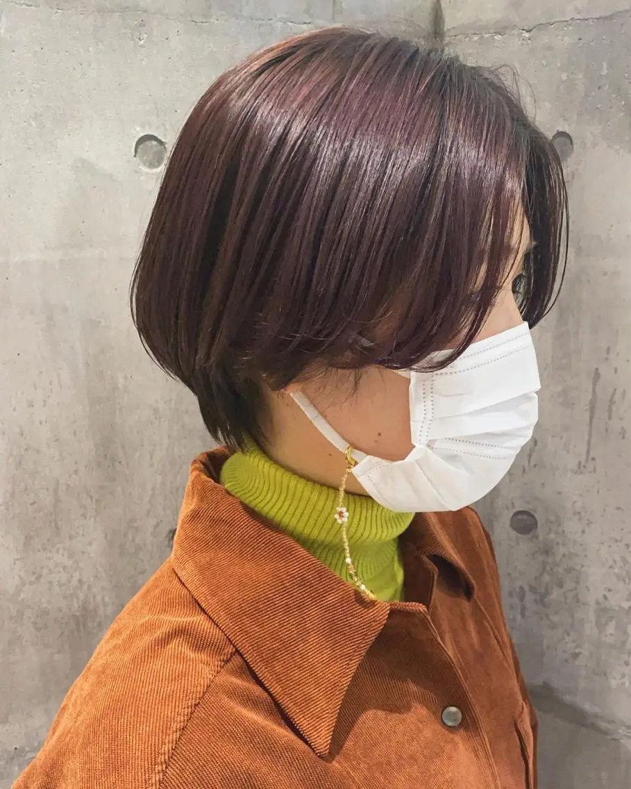 ショート カラー ショートボブ ハンサムショート レッドカラー ボブ ショートヘア カット ヘアカラー トリートメント 柔らかいcolor 🌿harukaのヘアスタイル