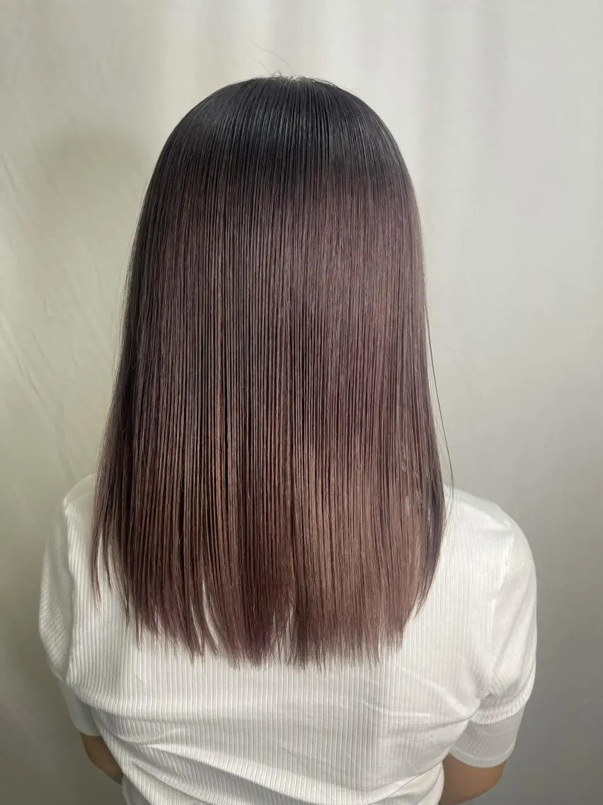 セミロング カラー パーマ カット ヘアカラー 縮毛矯正 髪質改善/縮毛矯正 /レイヤーカット岡部のヘアスタイル