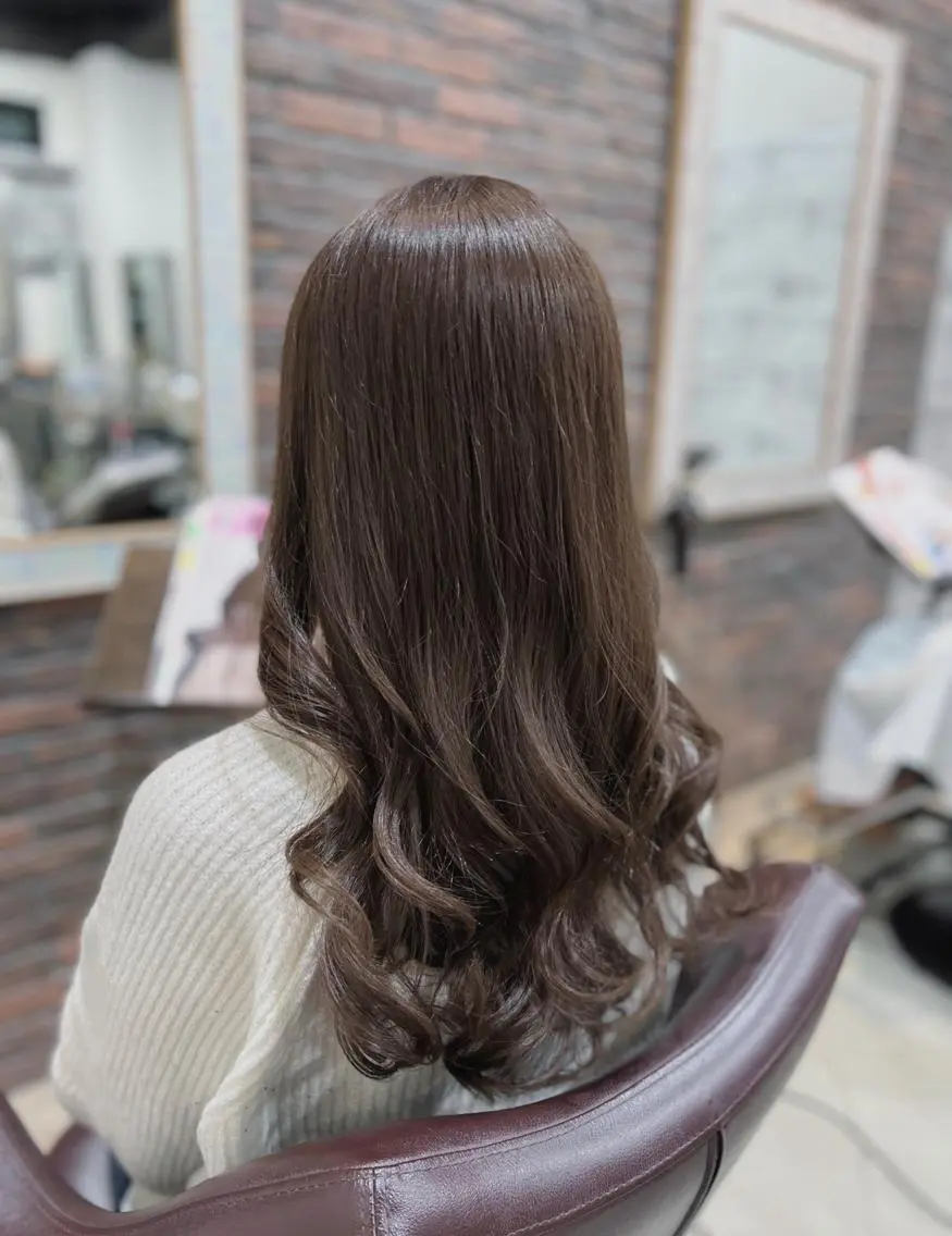 ロング カラー ベージュカラー ブリーチ ケアブリーチ 透明感カラー デザインカラー カット ヘアカラー トリートメント 五反田 美容院☆張 明星☆韓国ヘアのヘアスタイル