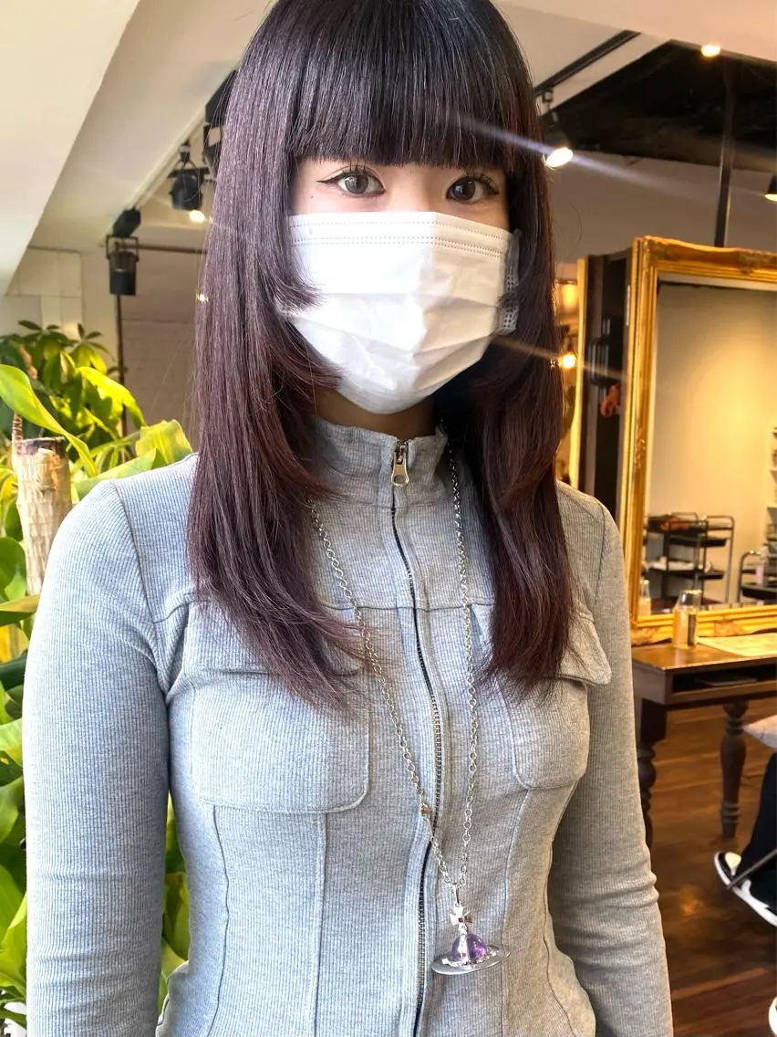 セミロング カラー ヘアアレンジ ブラウンカラー レッドカラー レッドブラウン 顔まわりレイヤー 顔周りカット カット ヘアカラー トリートメント レイヤーカット×髪質 改善🇰🇷シオリのヘアスタイル