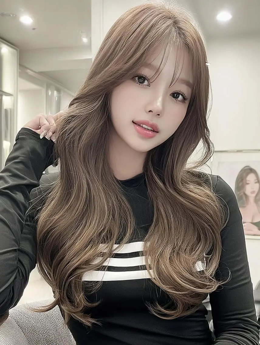 セミロング 顔周りカット 髪質改善 韓国風ヘア レイヤーカット カット ヘアカラー FOCUS JAPAN2のヘアスタイル