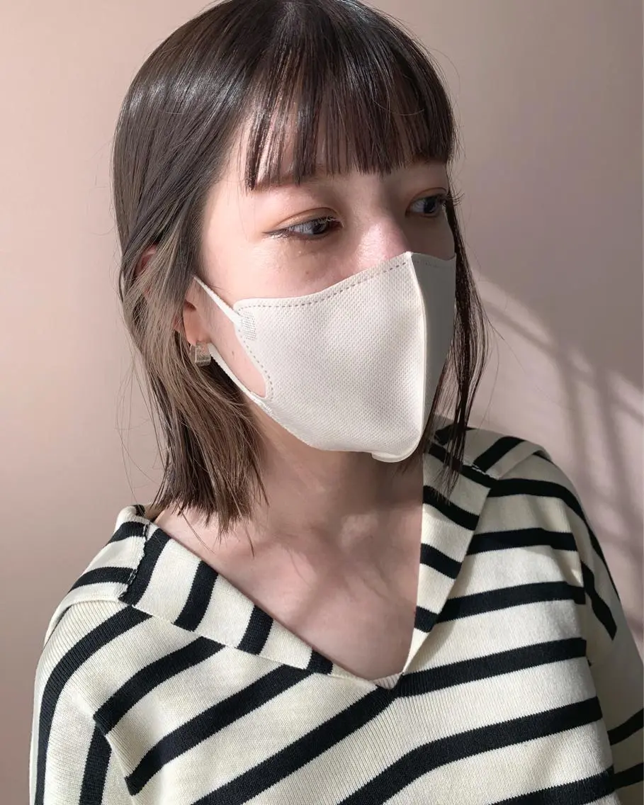 ミディアム カラー イヤリングカラー カット ヘアカラー トリートメント hubhair レイヤー/透明感のヘアスタイル