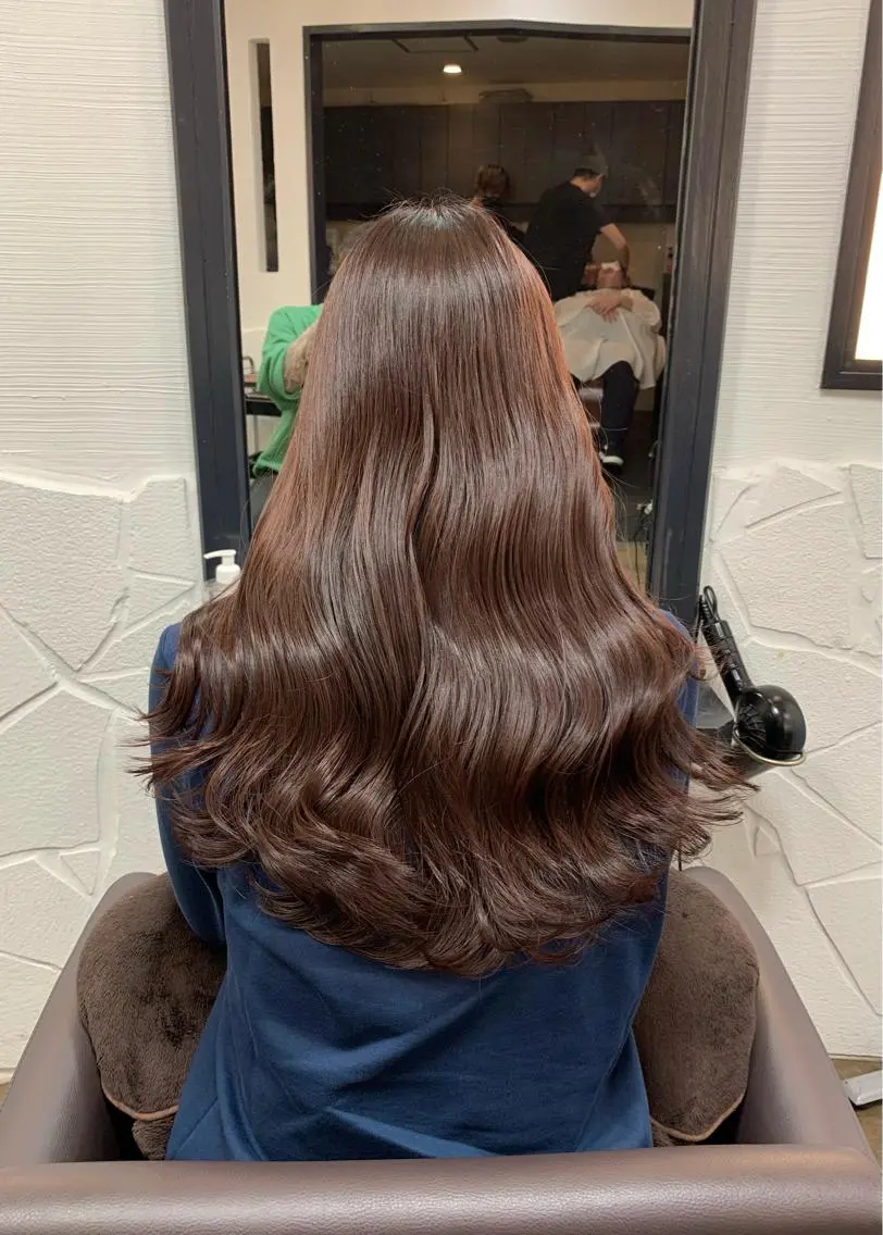 ロング カラー ベージュカラー ピンクカラー ピンクベージュ 矢野 晃平のヘアスタイル